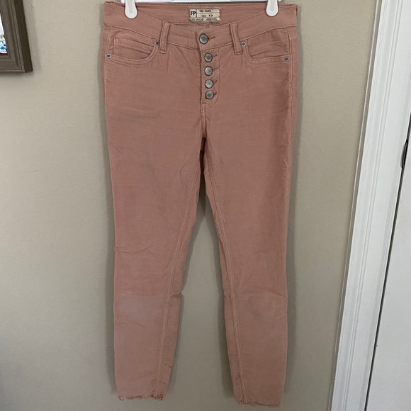 Free People Dusty Pink Velvet Pants - 24 - Picture 2 of 6